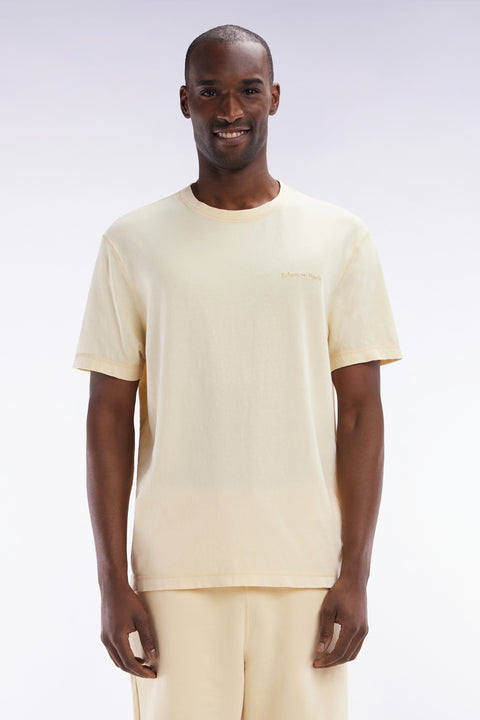 Relaxed-fit ochre overdyed cotton T-shirt - Image 1