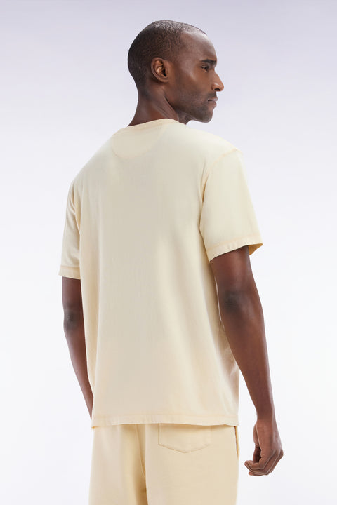 Relaxed-fit ochre overdyed cotton T-shirt - Image 3