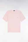 Straight-fit light pink T-shirt in lyocell and cotton blend