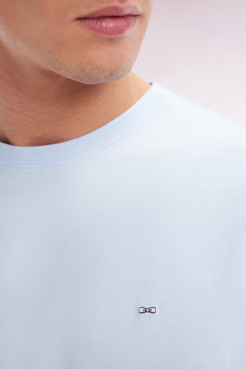 Straight-fit sky blue Pima cotton T-shirt - Image 3