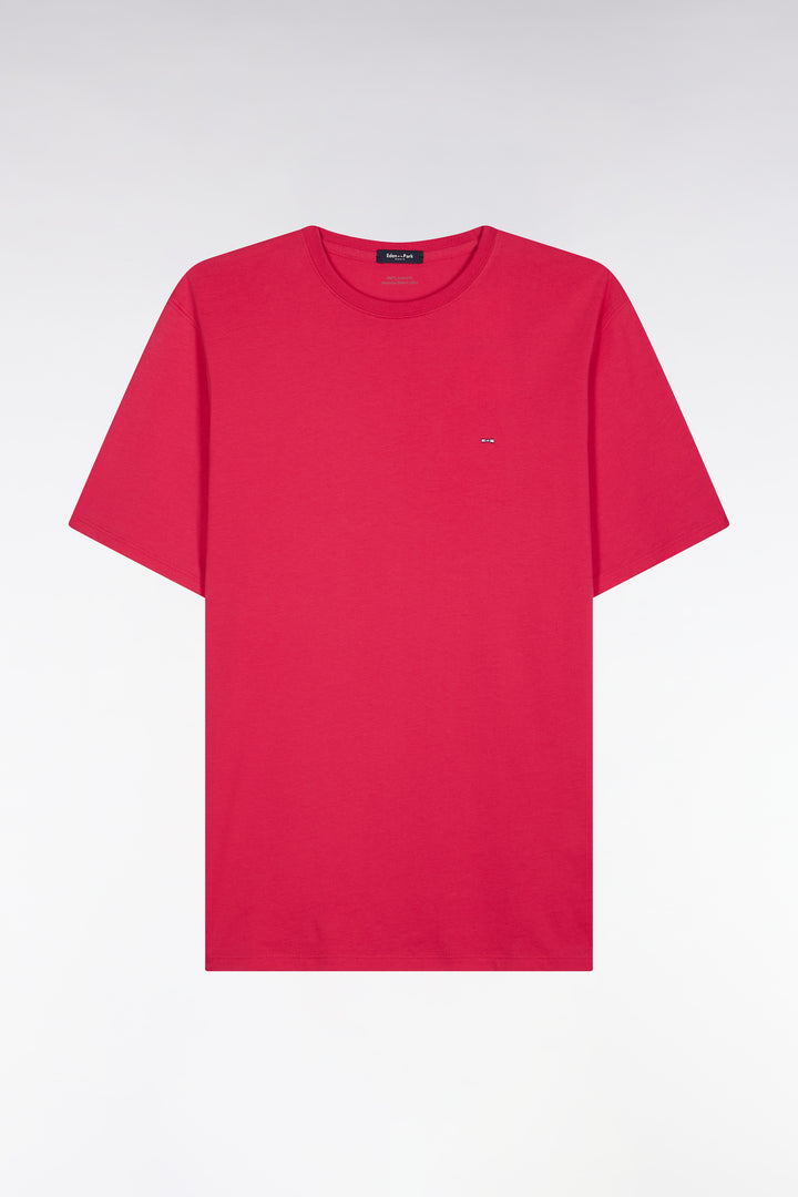 T-shirt en coton Pima fuchsia coupe droite