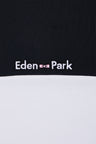 Straight-fit two-tone white embroidered cotton T-shirt