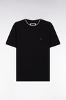 Slim-fit black stretch cotton T-shirt