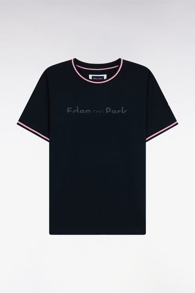 Relaxed-fit navy T-shirt with Eden Park silkscreen