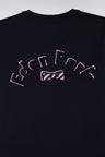Straight-fit navy cotton T-shirt with Eden Park bow tie embroidery