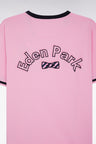 Straight-fit pink cotton T-shirt with Eden Park bow tie embroidery