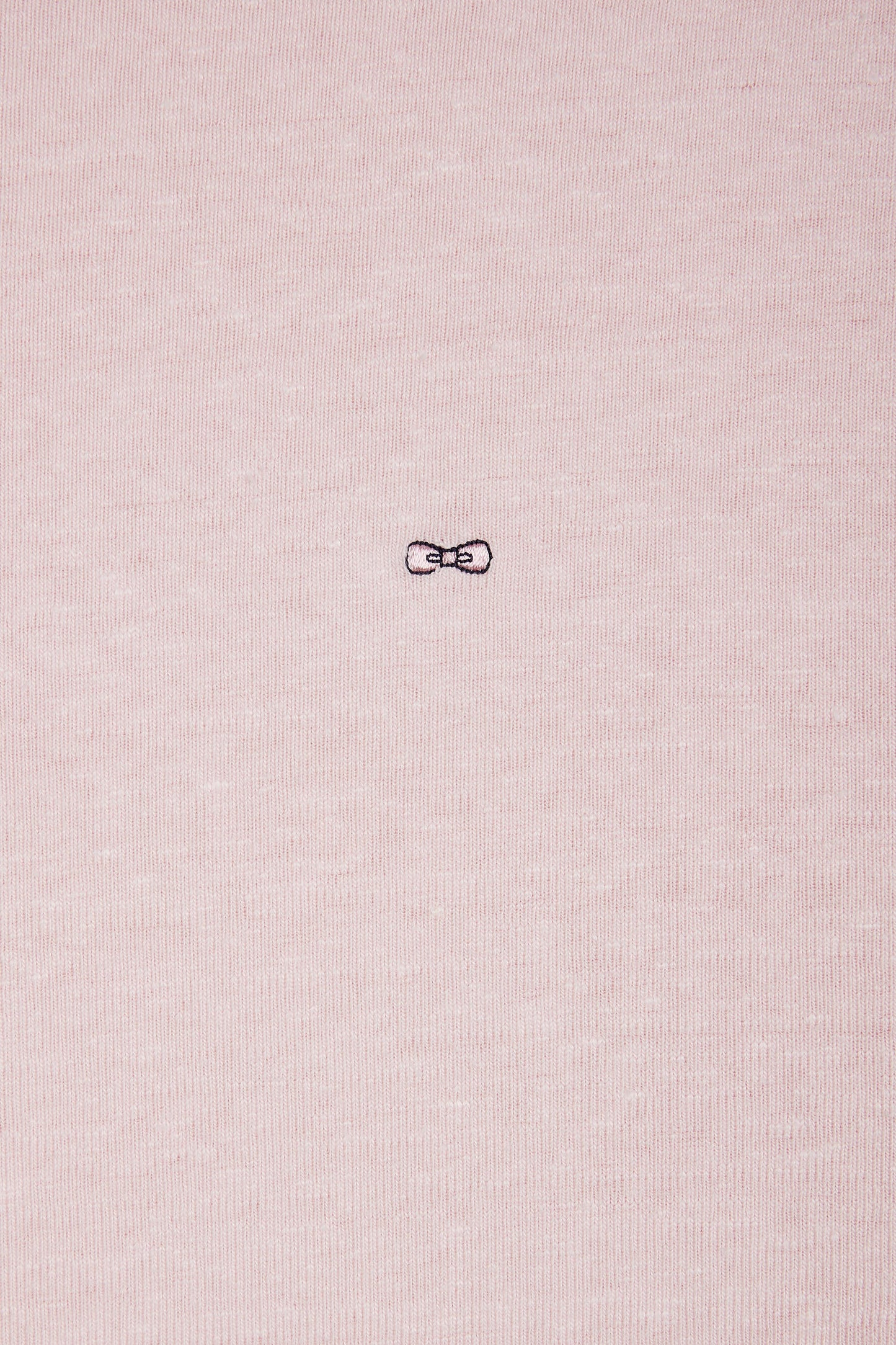 T-shirt uni en lin stretch rose coupe droite