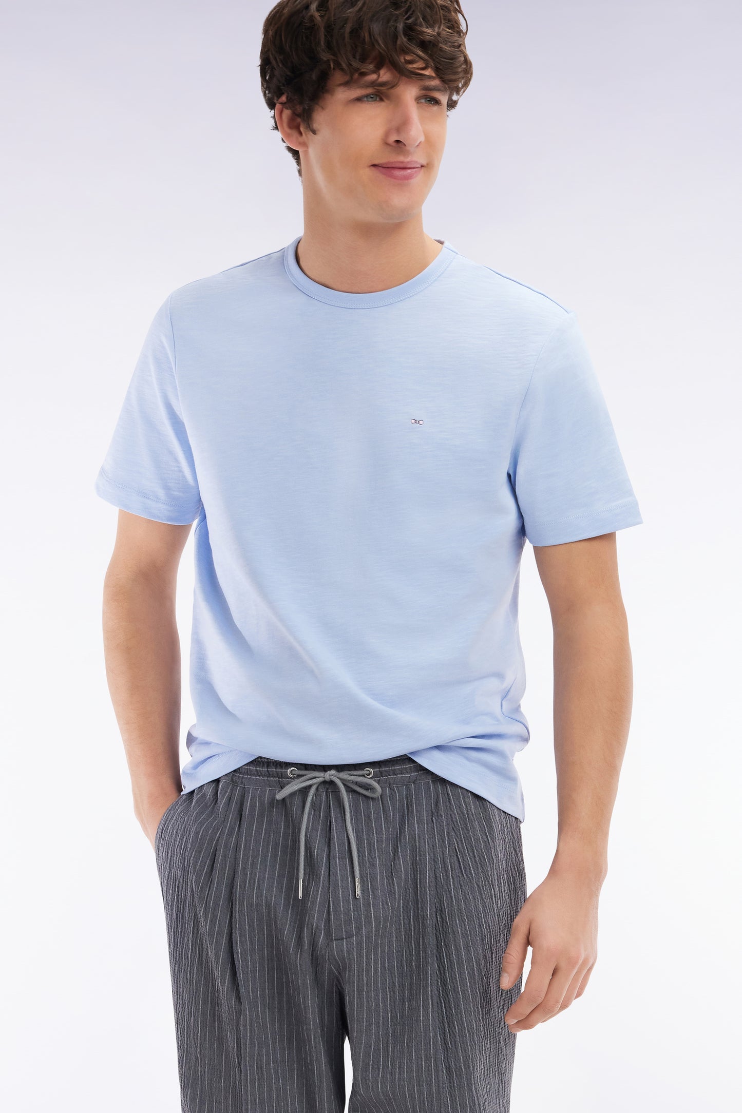Cotton jersey t-shirt Slub Sky Straight