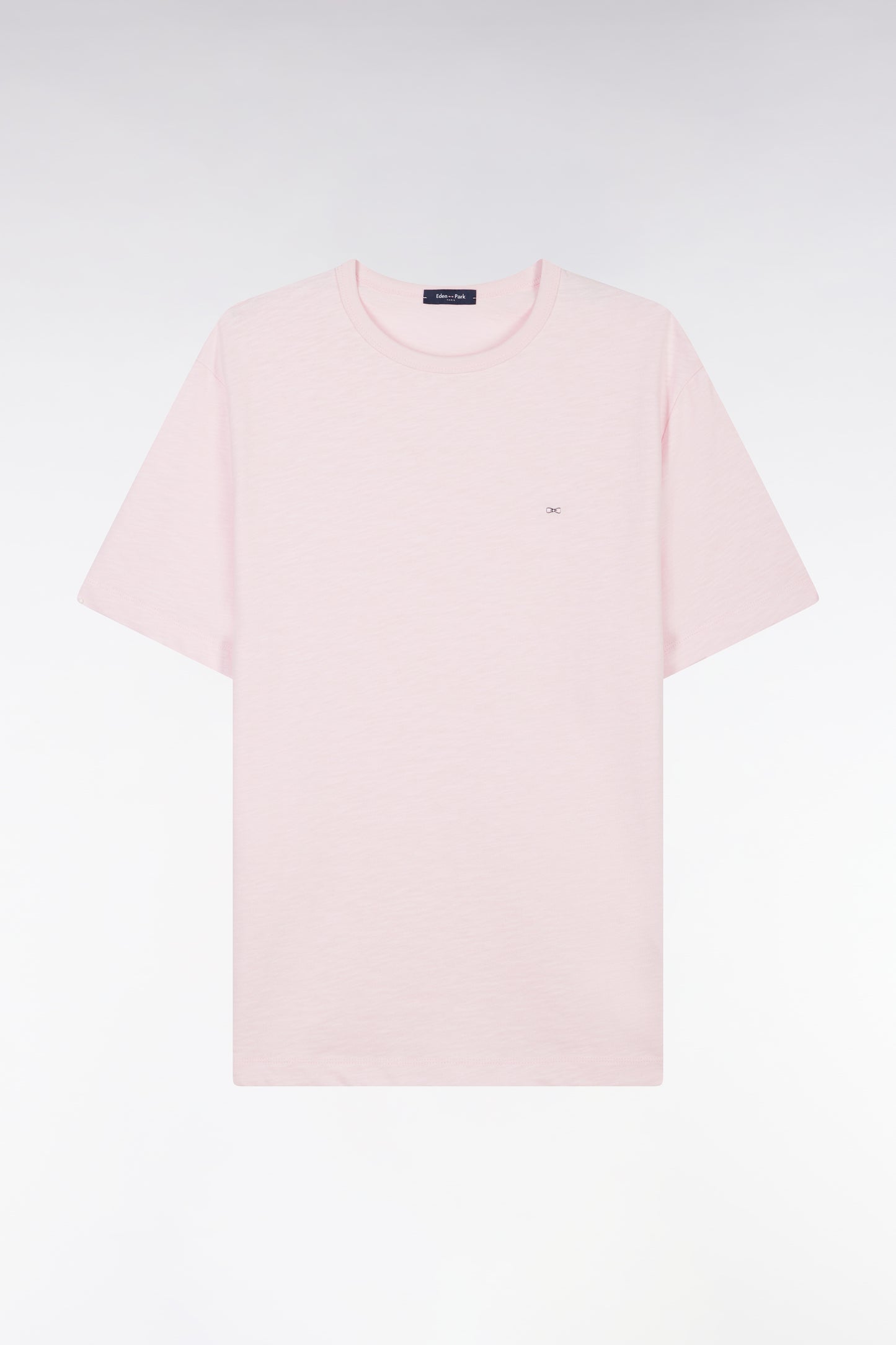 Pale pink cotton jersey t-shirt straight cut