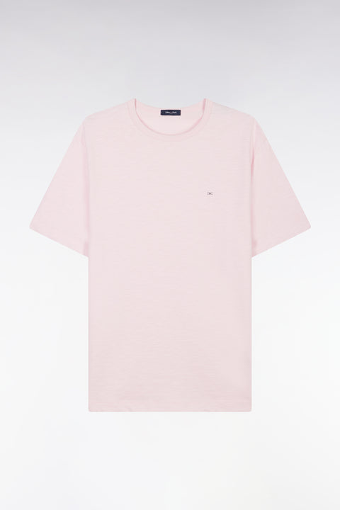 Pale pink cotton jersey t-shirt straight cut - Image 2