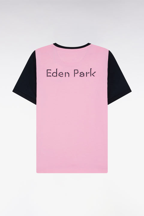 Relaxed fit pink cotton short-sleeved T-shirt - Image 1