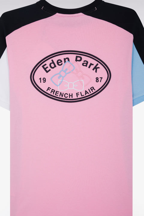 Straight-cut pink cotton short-sleeved T-shirt - Image 2