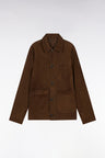 Brown suede leather overshirt