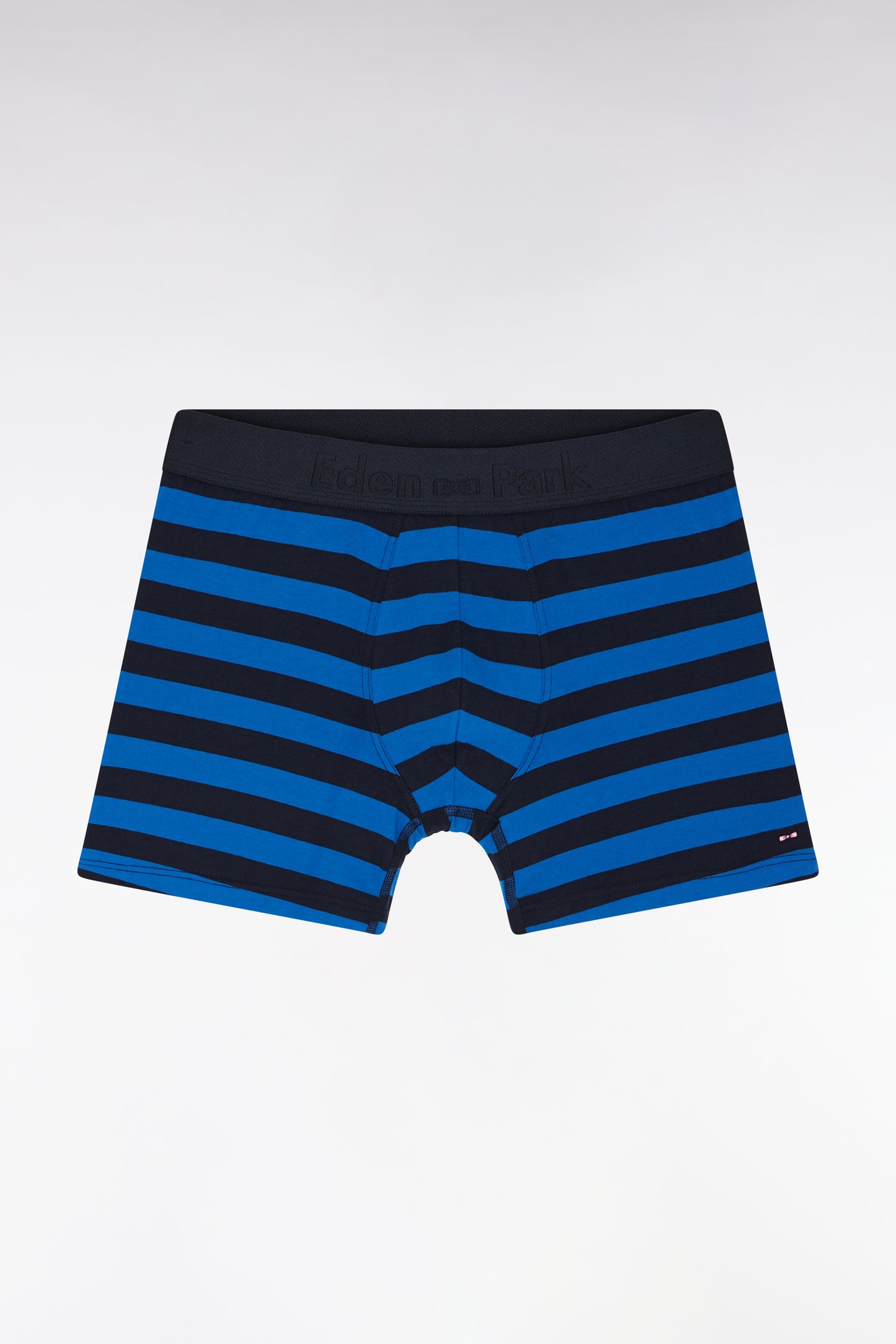 Boxer en jersey de coton stretch cerclé marine et bleu