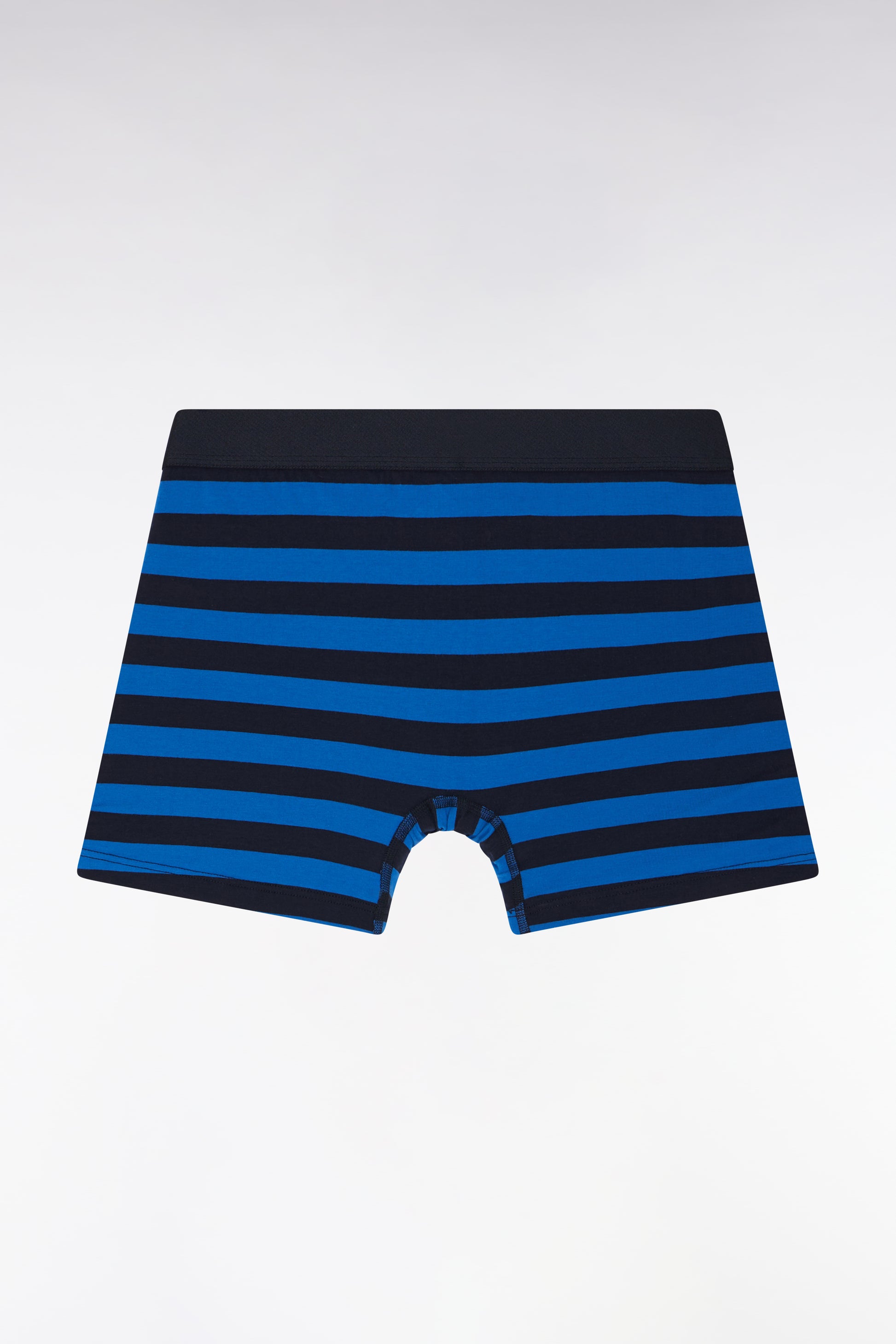 Boxer en jersey de coton stretch cerclé marine et bleu