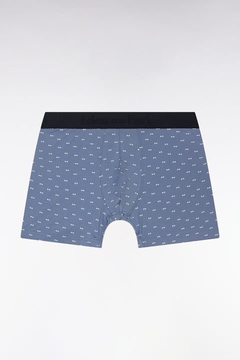Boxer en jersey de coton stretch à micromotifs nœuds papillon gris - Image 1