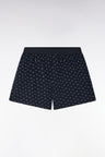 Cotton jersey boxer shorts with micropatterned navy bow ties