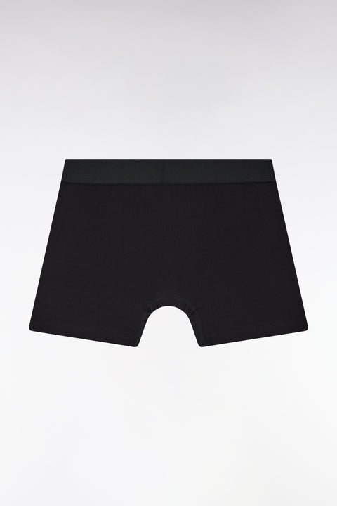 Boxer coupé-cousu en jersey de coton stretch noir et gris - Image 2