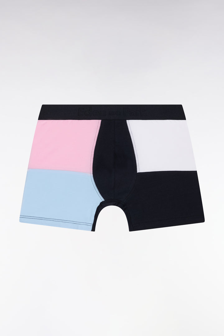 Boxer Barbarian en jersey de coton stretch rose et bleu