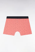 Boxer en jersey de coton stretch à micromotifs rose saumon