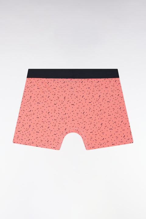 Boxer en jersey de coton stretch à micromotifs rose saumon - Image 2