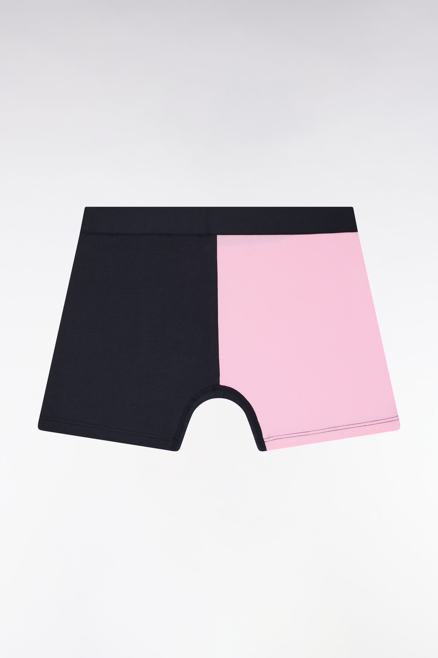 Two-tone stretch cotton jersey boxer shorts in navy and pink