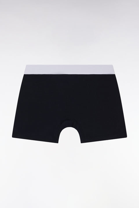 Boxer en jersey de coton stretch marine élastique taille blanc - Image 2