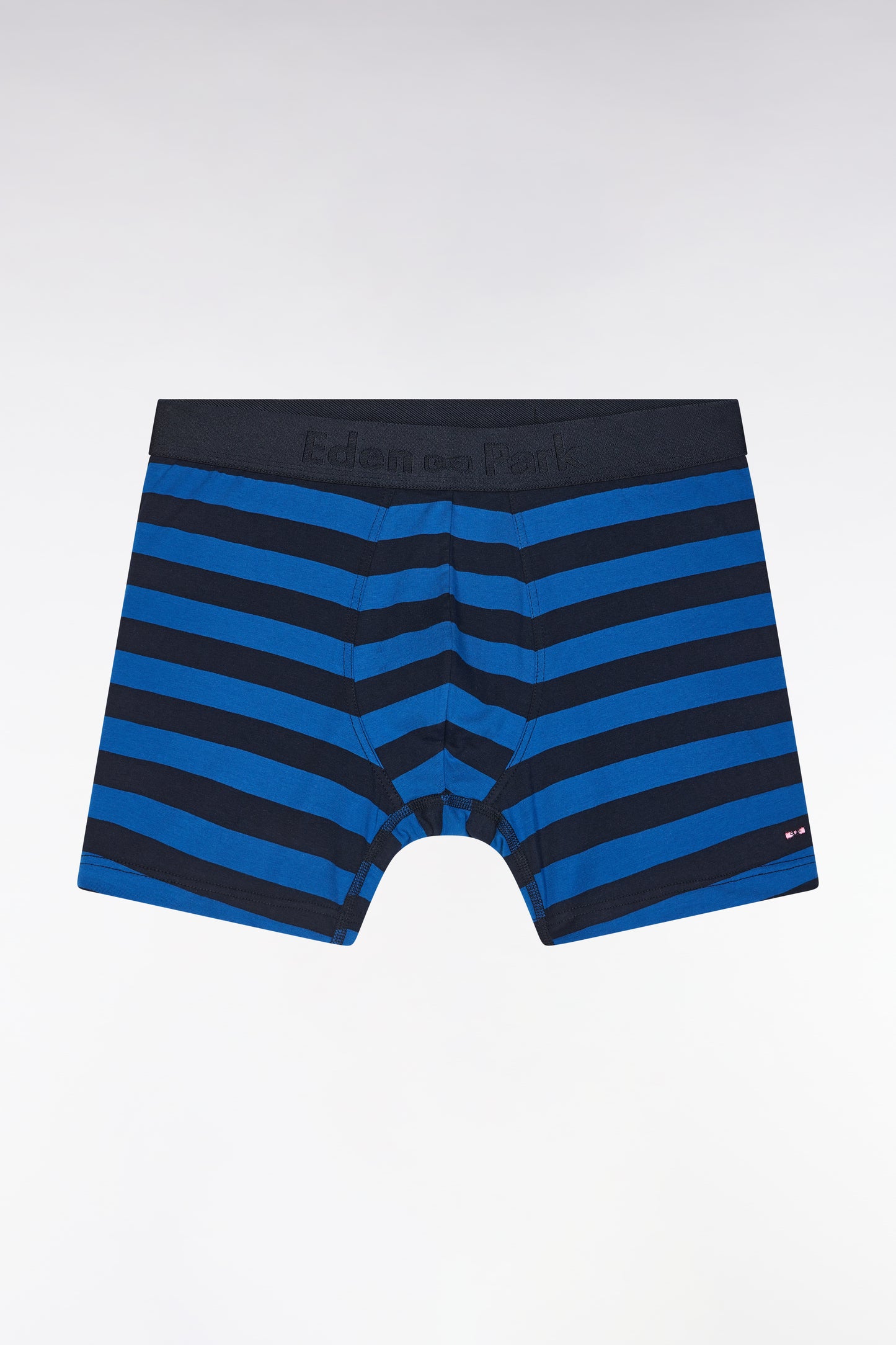 Lot de deux boxers unis et cerclés en jersey de coton stretch marine