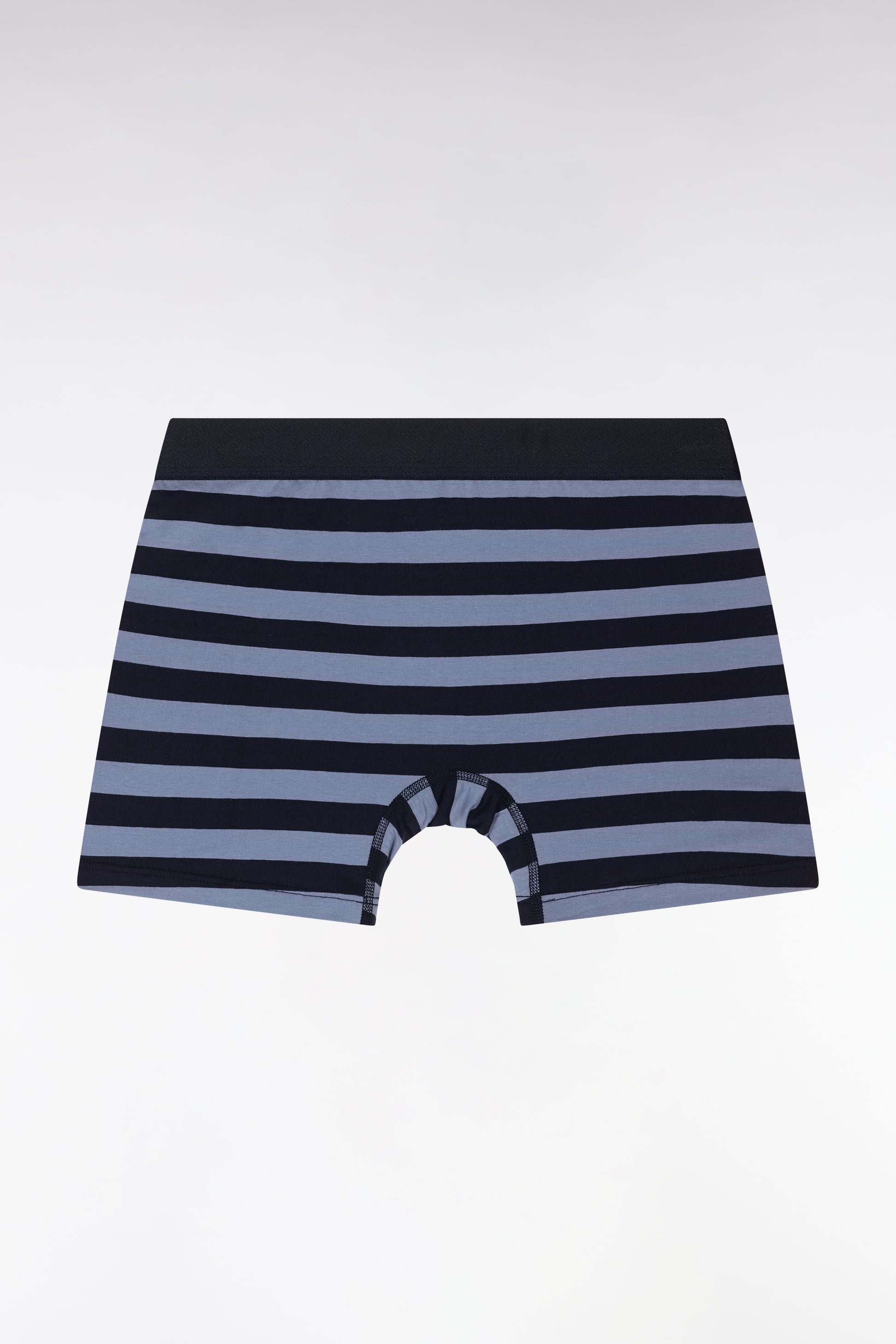 Lot de deux boxers unis et cerclés en jersey de coton stretch marine et gris