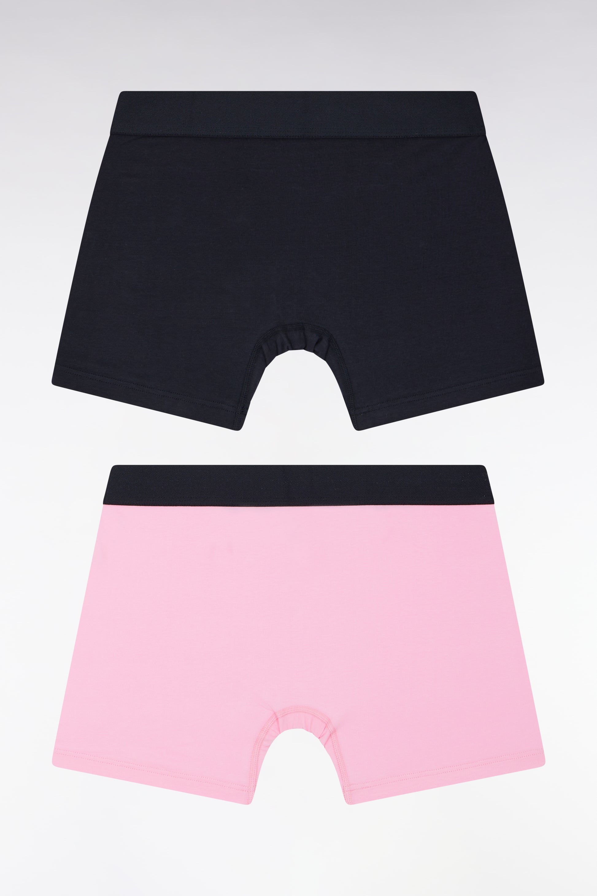 Lot de deux boxers en jersey de coton stretch marine et rose