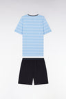 Short pyjamas in cotton jersey Sky t-shirt Navy shorts