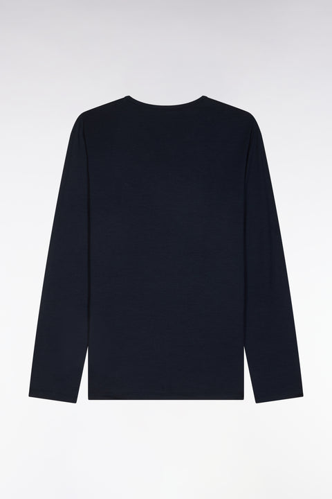 Eden Park logo navy cotton and modal long pyjamas - MISS BASES - Image 2