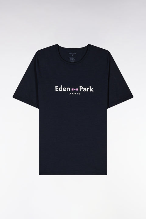 Short pyjamas in cotton and navy modal with Eden Park logo _- LACK BOTTOMS - Image 1