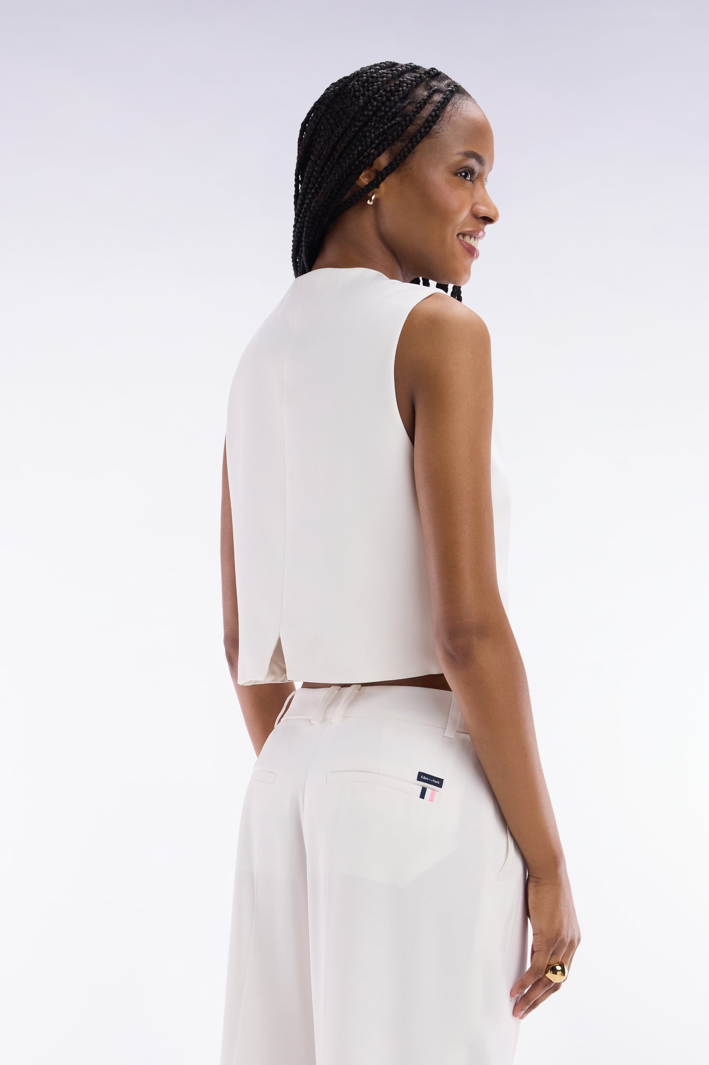 Ecru flowing waistcoat