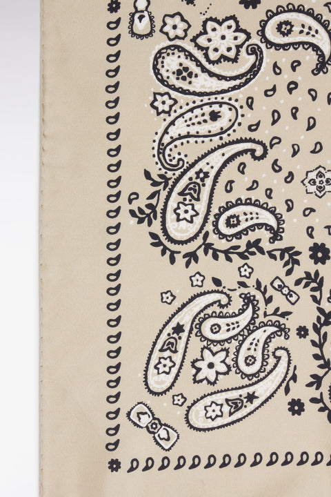 Bandana en twill de soie beige - Image 2