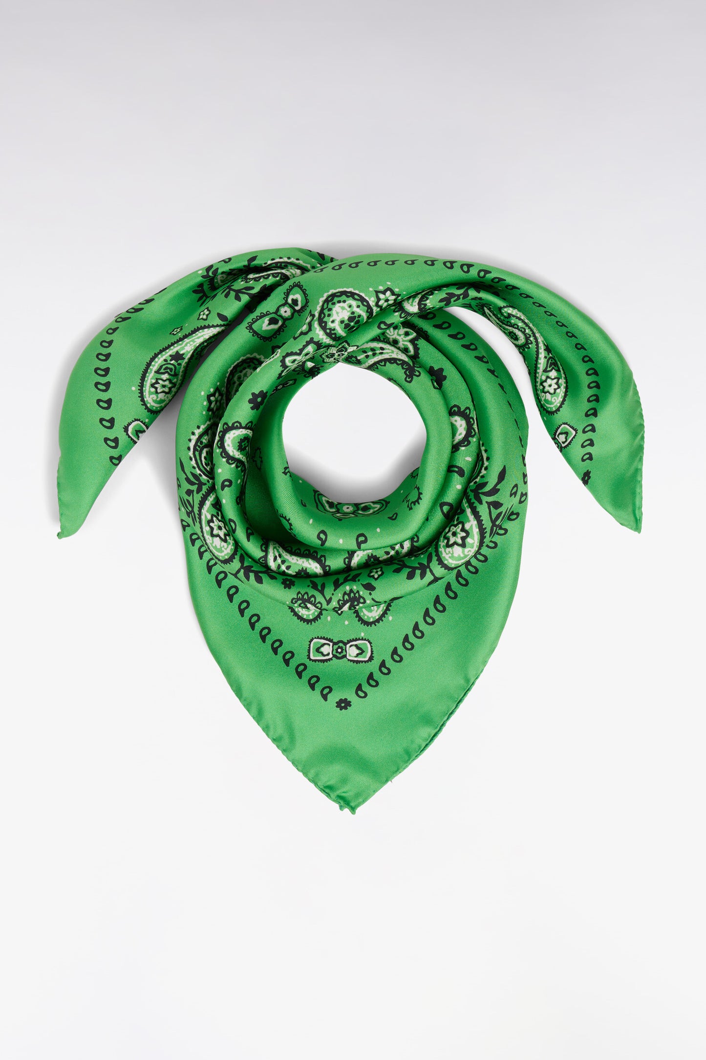 Bandana en twill de soie vert