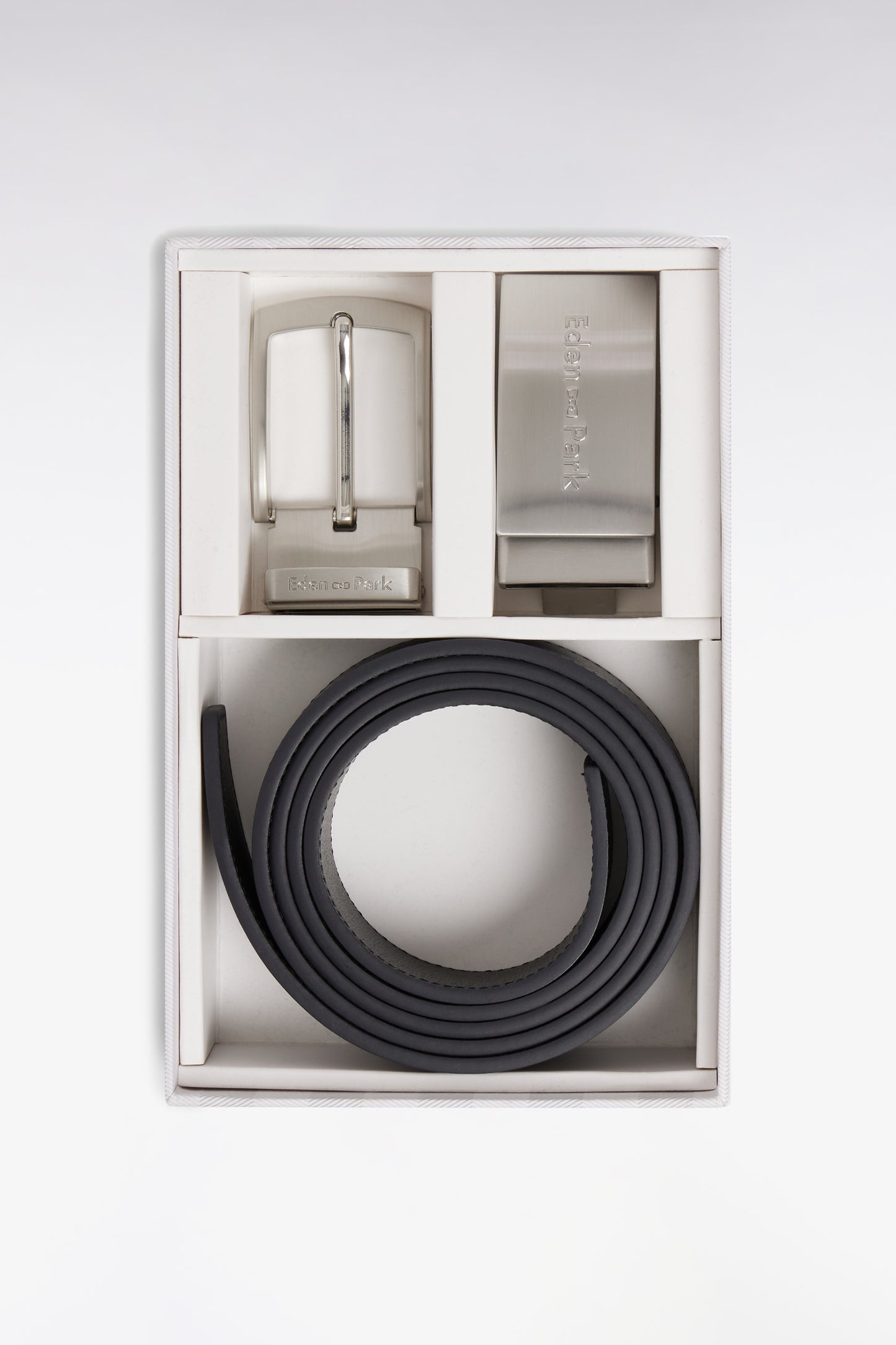 Black cowhide belt box