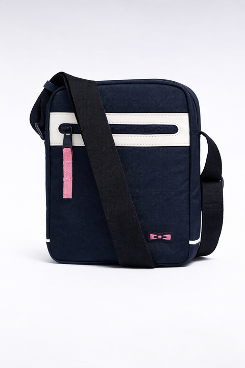 Sacoche bimatière marine colorblock - Image 1