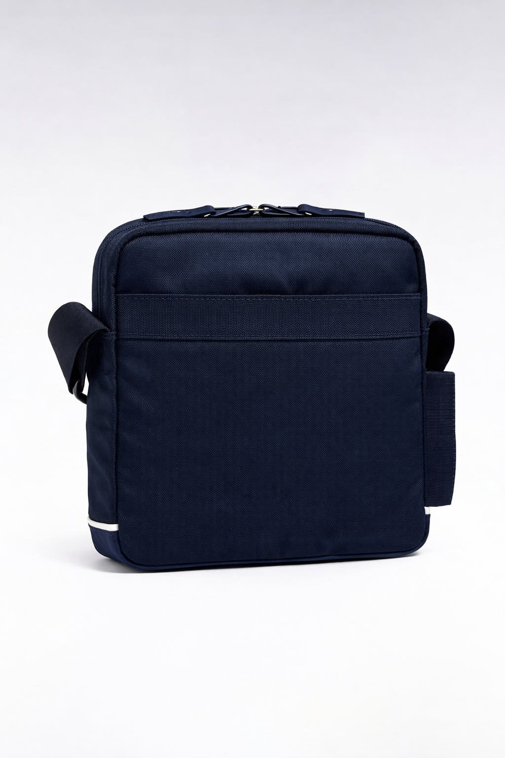 Navy colorblock bi-material bag