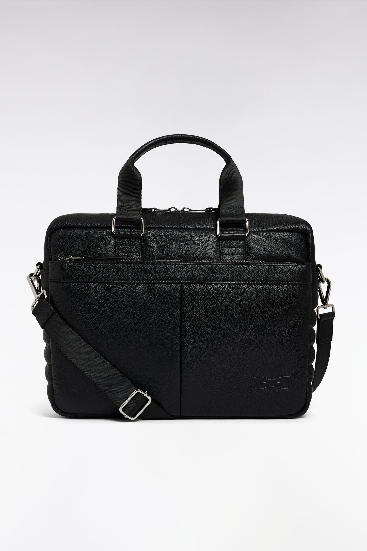 Sac cartable en cuir de vachette noir