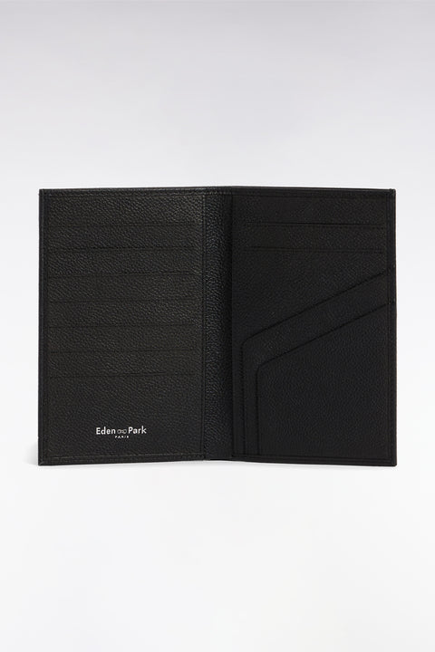 French format wallet in black grained leather - Image 1