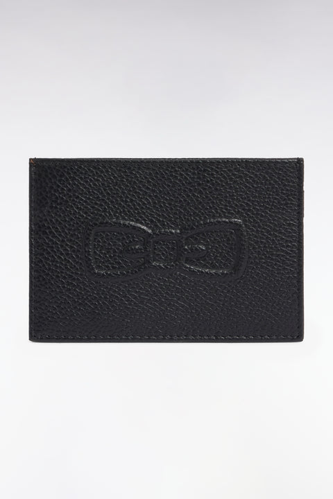 Embossed black leather card holder - Image 2