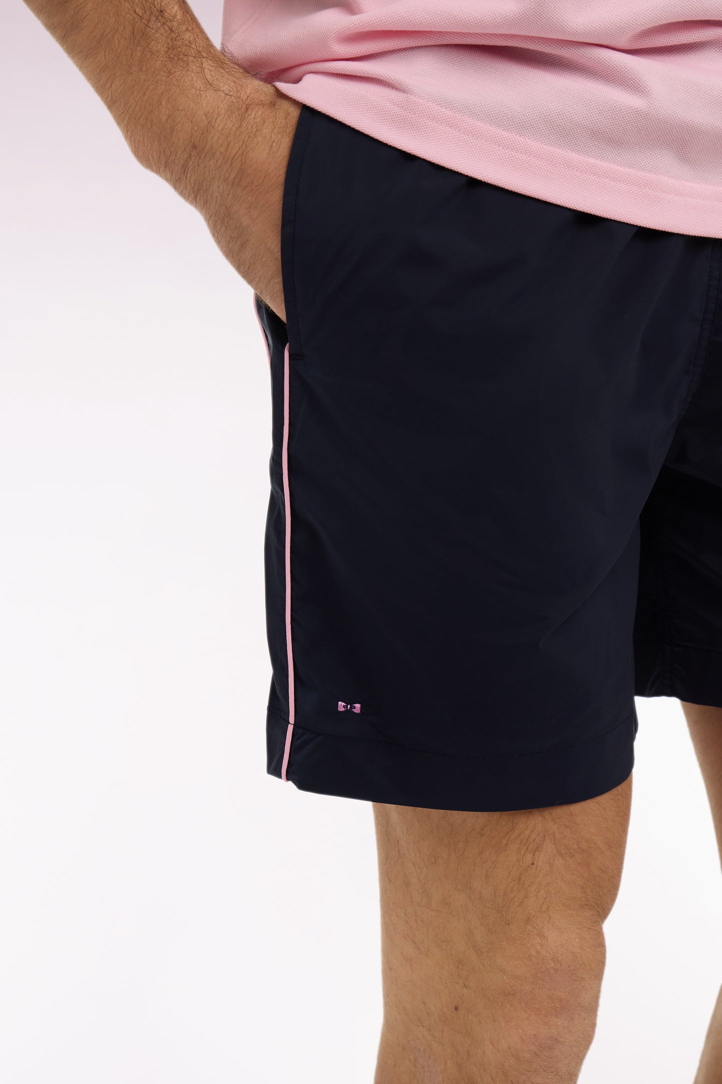 Two-tone navy swimsuit