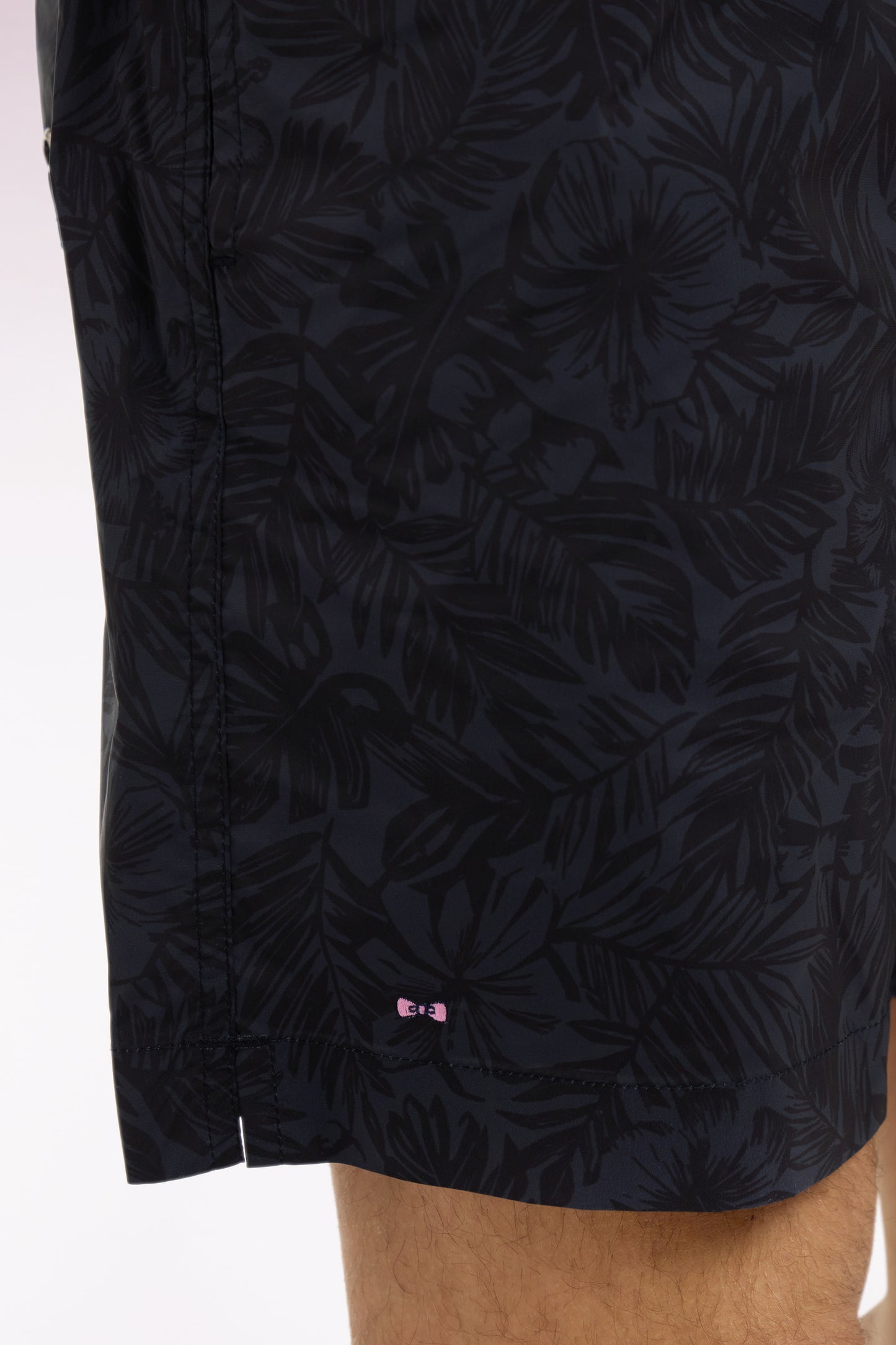 Maillot de bain marine à imprimé tropical