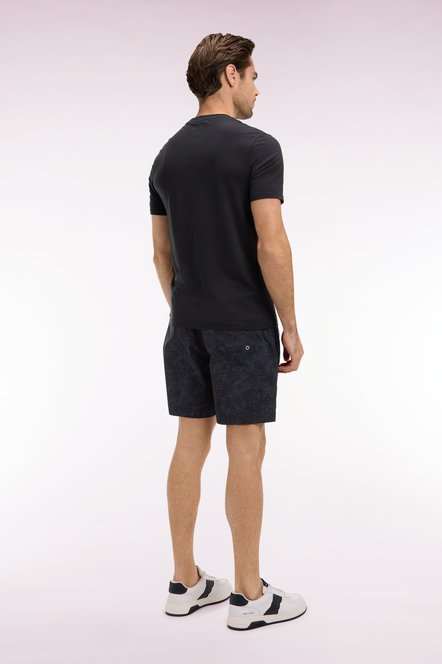 Maillot de bain marine à imprimé tropical