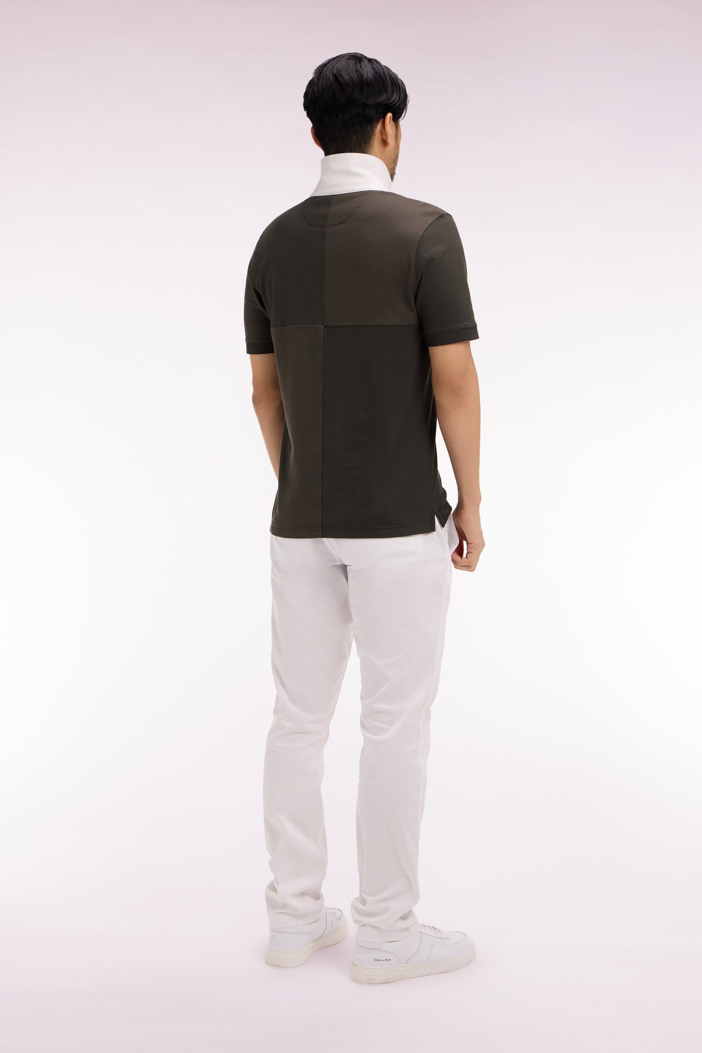 Pantalon chino regular en coton stretch blanc