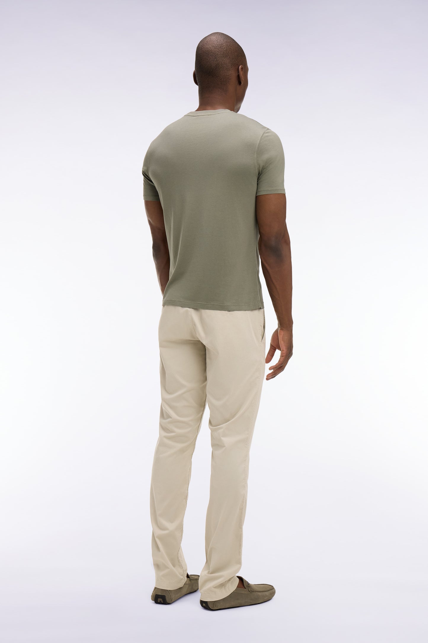 Pantalon chino regular en coton stretch beige