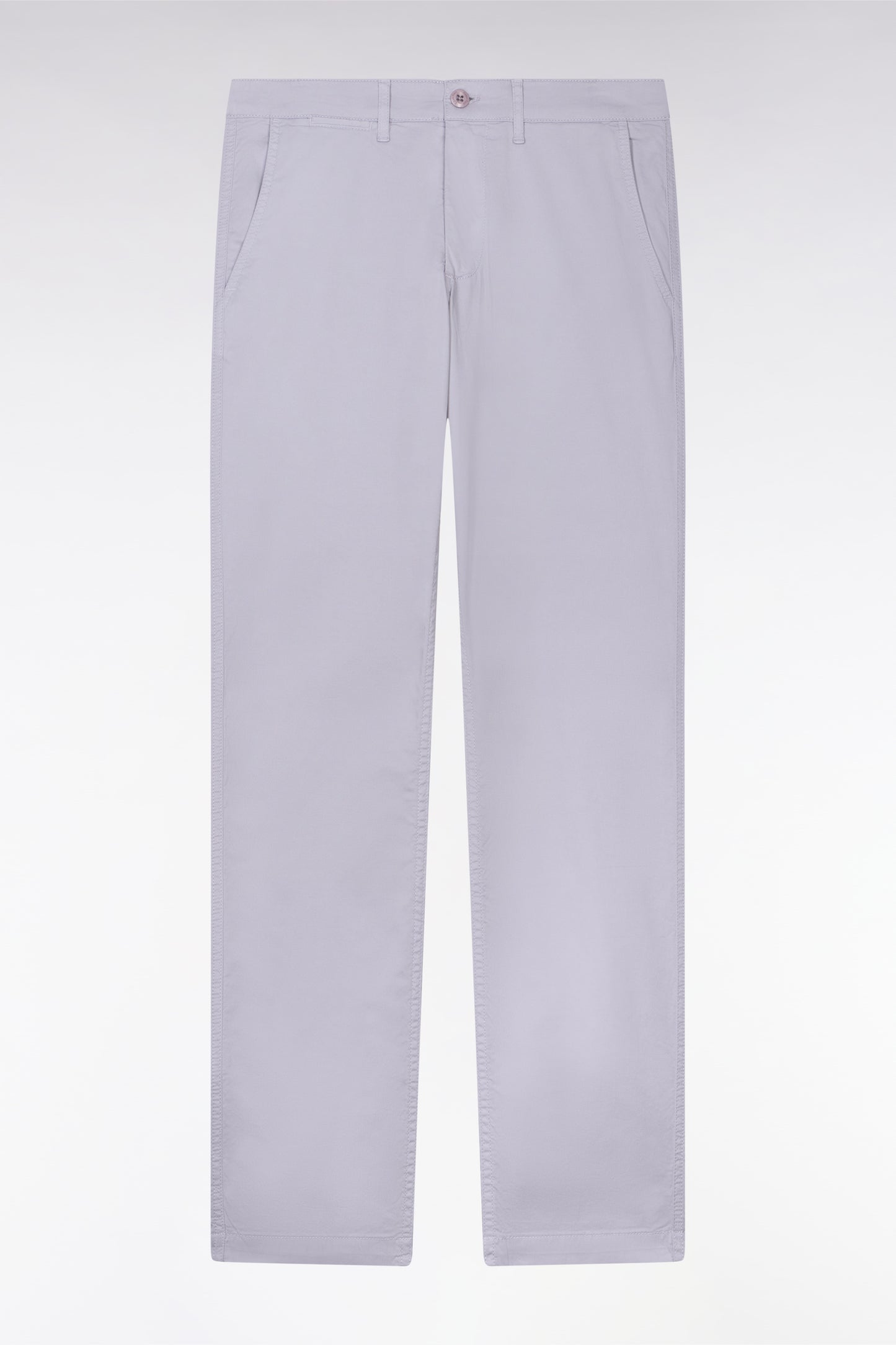 Pantalon chino regular en coton stretch gris