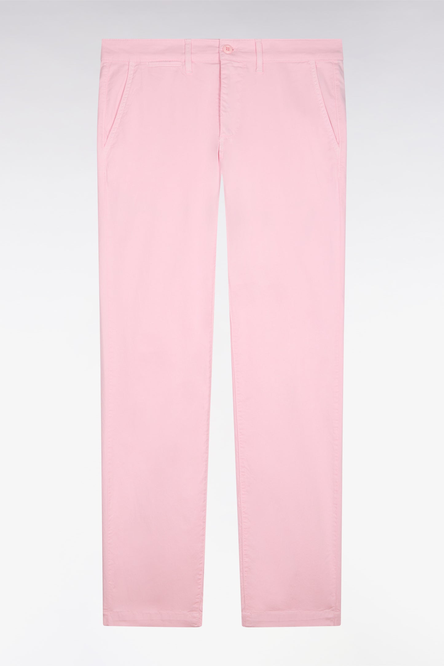 Pantalon chino en coton stretch rose coupe slim