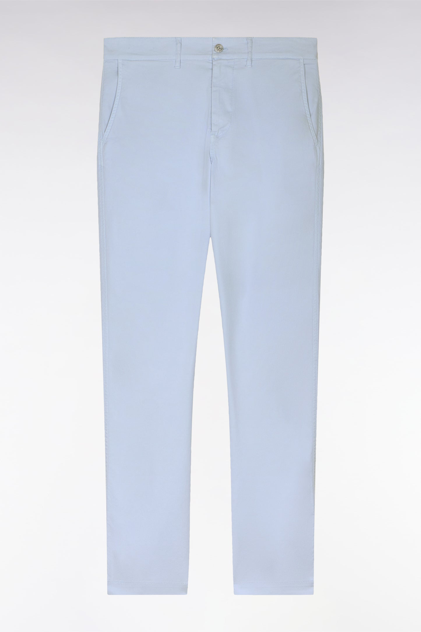 Pantalon chino en lyocell et coton stretch gris clair